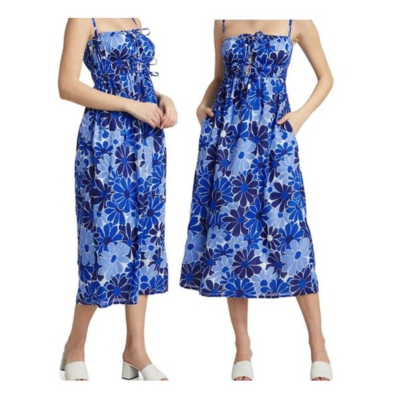 Faithfull the Brand Adalyn Floral Cotton Midi-Dress, MULTIPLE -- NWT - Picture 7 of 15